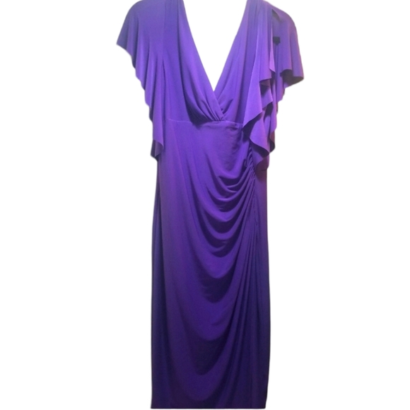 Lauren Ralph Lauren Dresses & Skirts - Lauren Ralph Lauren Dress Jersey Empire Purple 12 M L Kimono Sleeves faux wrap